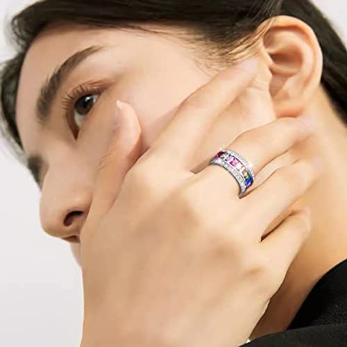 Promise anéis para mulheres multi colorido de zircão de casamento anel de noivado anel de noivado feminino