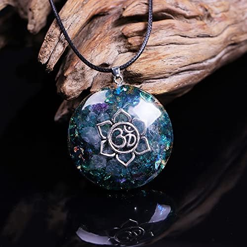 Da Piao liang lótus pendente ioga chakra colar de cristal colar de cura de pedra para mulheres Energy Balance