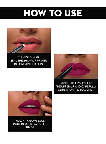 Sugar Cosmetics Matte Attack Transfer Profpress Lipstick - 10 Modo Depeach, Peach, 2 G Hidratante,