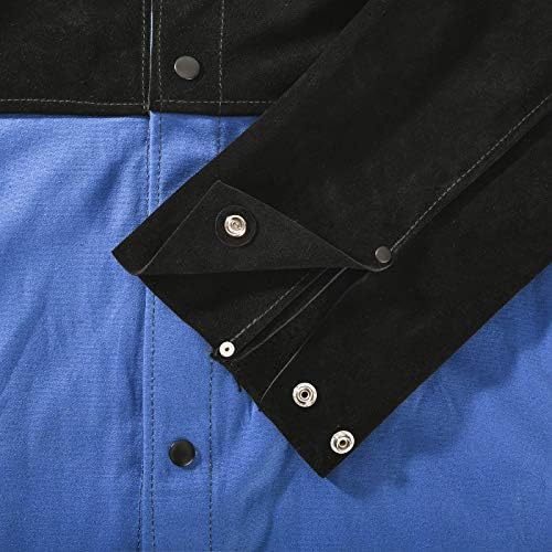 QEELINK Soldagem Jaqueta Split Leas Sleeves | Jaquetas de soldador de algodão resistentes à chama premium, 4xl