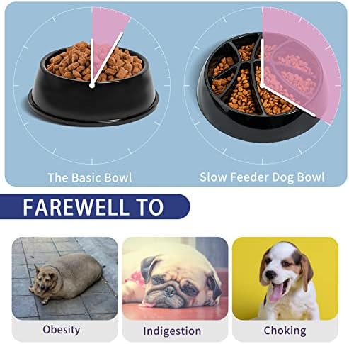 Tigela de cachorro de alimentador lento, anti-atingimento, comestão de bloat Stop Stop Libere ansiedade de tédio