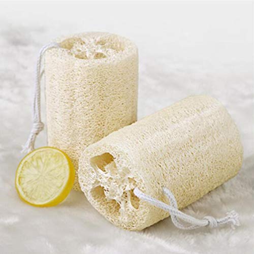 Artibetter 2pcs natural egípcio chuveiro esponja esponja esfoliando fã de lavador de corpo fora de pele