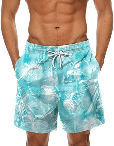 ZDDO Mens Hawaiian Board Shorts Verão Summer Borda de férias respirável Troncos de natação Ocean Animal Prind