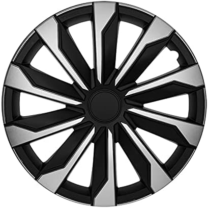Tampa de roda definida no estilo automático Typhoon de 15 polegadas de prata/preto