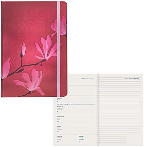 Idena 13888-2023 Diário Red Magnolia 90 x 140 mm 176 páginas 1 semana na agenda de 1 página