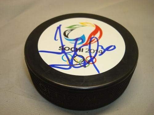 Henrik Lundqvist assinou 2014 Sochi Olympics Hockey Puck Autograph PSA/DNA COA 1A - Pucks autografados da NHL