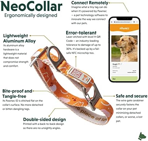 Neocollar Pawdel - Código QR Tag Pet para cão e gato - ID online e alerta de SMS - Lost Pet Recuperação - colarinho
