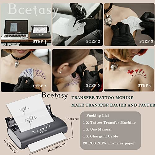 Impressora de transferência de estêncil de tatuagem BCETASY, com papel de transferência gratuito de 20pcs,