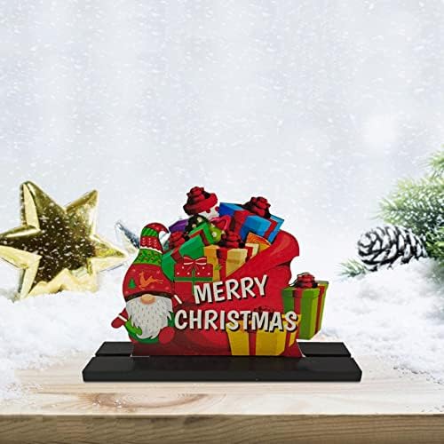 Lamentavelmente DIY Christmas Wooden quebra -cabeças Decorações de Natal Gnome lançando o