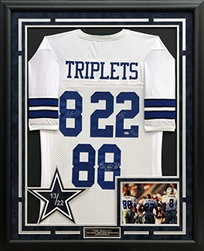 Dallas Cowboys trigêmeos Aikman Emmitt Irvin autografado assinado emoldurado le jersey