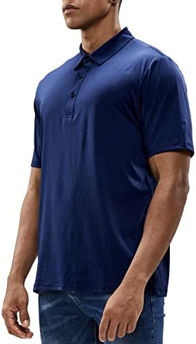 Mier Men's Golf Polo Camisa de manga curta Proteção ao ar livre camisas esportivas rápidas secas,
