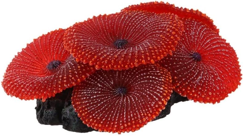 N/A Artificial Aquarium Fish Tank Decoração de coral marinho ornamento de silicone vermelho