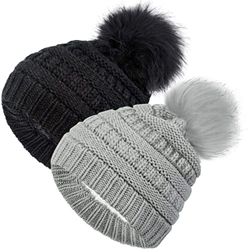 Ysense Wear 2 pacote de pacote infantil infantil lã quente lã forrada chapé
