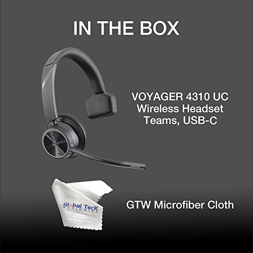 Poly Voyager 4310 UC Wireless Bluetooth Mono Headset Teams versão com suporte de carga - pacote GTW para