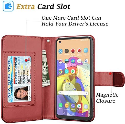 Caso Galaxy A21, para a caixa da carteira Samsung Galaxy A21, Takfox Pu couro W 9 ID do cartão de crédito Slots