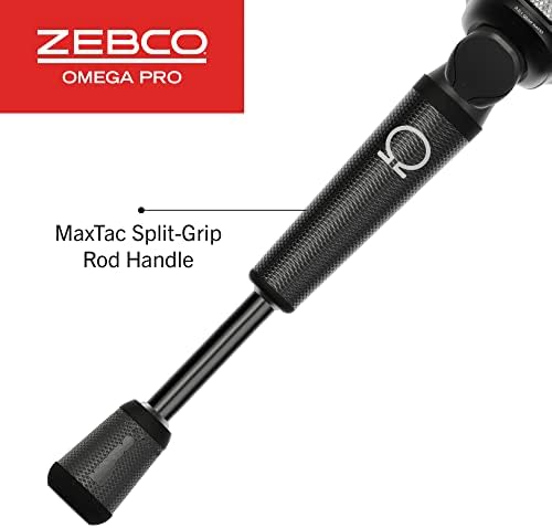 Zebco Omega Pro Spincast Reel and Fishing Rod Combo, Pólo de pesca de grafite IM6, tamanho 30 rolo, pré-solucionado