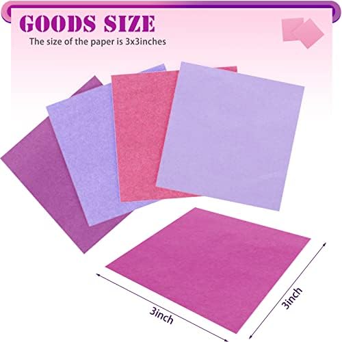 Jyongmer 3600 folhas de papel de lençóis de 3 polegadas, papel de lama de lenço de papel colorido 36 cores