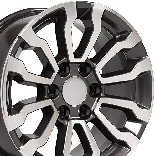 OE Wheels LLC de 18 polegadas se encaixa no GMC Sierra AT4 CV35 MANIMENTO DE MAIXO DE GUNMINADO 18X8.5
