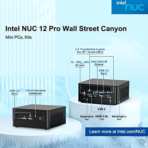 Intel nuc12wshi5 mini pc mini computadores de 12ª geração núcleo i5-1240p, barebone, 10 núcleo,