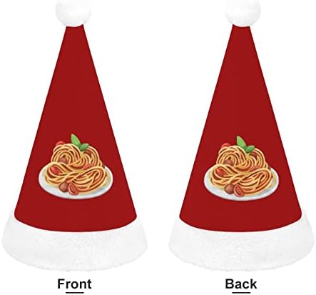 Itália macarrão macarrão com pelúcia chapéu de natal travessura e lindas chapéus de Papai Noel com borda de