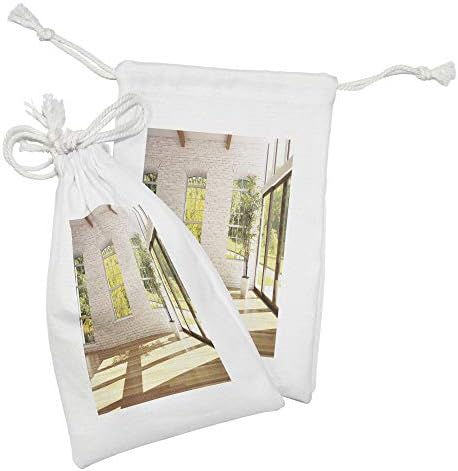 Conjunto de bolsas de tecido italiano de Ambesonne, casa de 2, casa de verão na primavera em jardim
