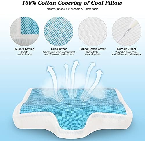 Pillow de espuma de memória de gel travesseiro firme - travesseiro de pescoço de resfriamento cervical para