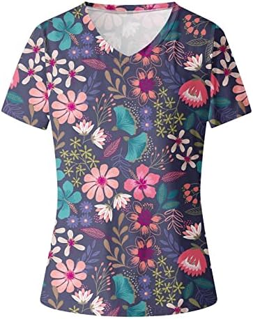 Mujer Tie Dye Estampado Floral Camiseta Tops 2023 mangá corta camiseta blusas Cuello Redondo