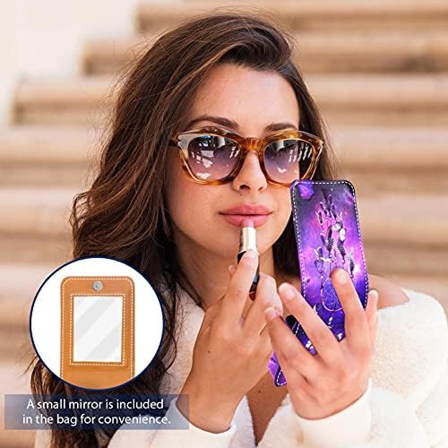Butterflies e Dreamcatcher Mini Lipstick Case With Mirror for Purse Portable Case Holder Organization