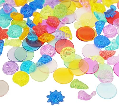 Confetes de mesa de conchas do mar das conchas de acrílico para decorações de festas de sereia, suprimentos de festa