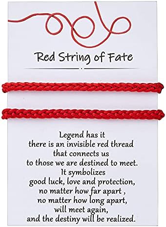 Desemtion Couples Gifts for Boyfriend and Nighting Red String of Fate Relacionamentos de longa distância Bracelets Presentes do Dia dos Namorados para ele