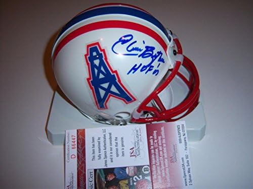 Elvin Bethea Oilers, HOF JSA/CoA Mini capacete assinado - Mini capacetes da NFL autografados