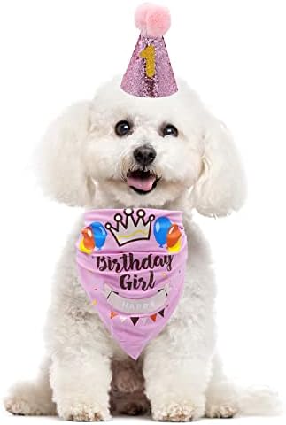 Mandes de festa de aniversário de cachorro, chapéu de aniversário de cachorro Aulege, lenço