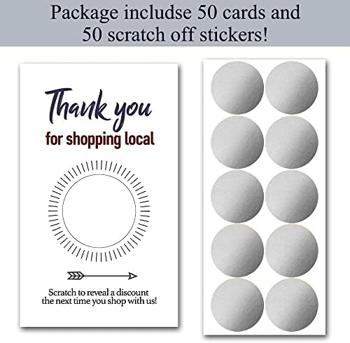 Haizct 50 pacote Obrigado Certificado de presente em branco Cartões para pequenas empresas, salão de