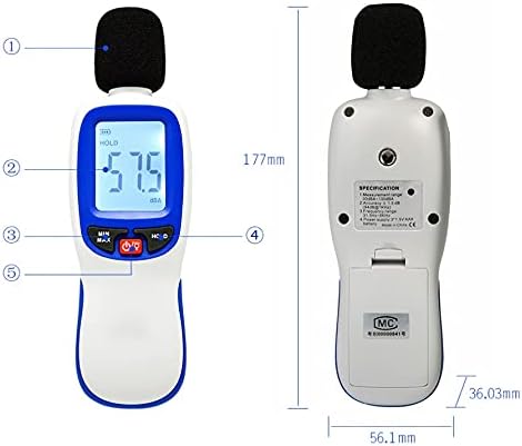 YFQHDD Mini Som Nível de som Medidores 30 ~ 130dB Decibel digital Decibel Decibel Meter ruído Detector