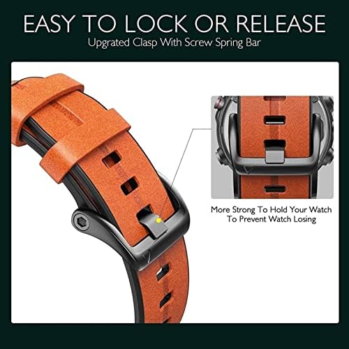Twrqa Sport Leather Silicone Watch Band Strap for Garmin Fenix ​​7x 7 6x 6 Pro 5x 5 mais 3HR