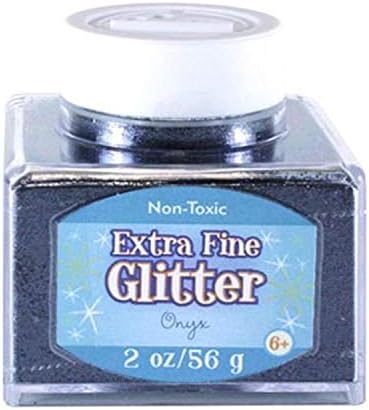 Sulyn Extra Fine Onyx Black Glitter Stacker Jar, 2 onças, jarro não tóxico, empilhável e reutilizável,