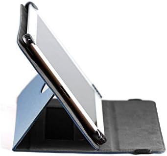 Capa de couro de couro falso azul da Navitech com 360 suporte de rotação compatível com o Galaxy Tab 3