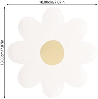 Placas de papel descartáveis ​​de amosfun 20pcs Daisy Placas em forma de flor Floral Serviço de prato