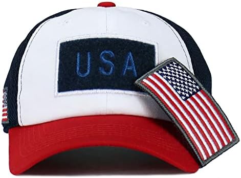 USA American Flag Hat Hat Tactical Operador de bandeira destacável Patch de estilo militar Micro Mesh Baseball