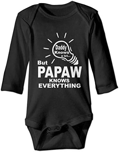 Xietao Papai sabe muito, mas meu papaw sabe tudo o raciocínio butique do corpo de tração do bebê unissex de manga longa