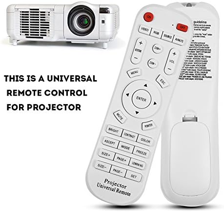 Sanpyl Universal Projecor Remote Control, adaptador de controlador remoto para projetor, branco