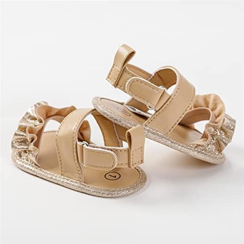 Sandálias de meninas infantis do CSFRY com vestido de princesa First Walker Shoes