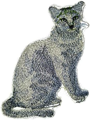 Incrível retratos de gatos personalizados [gato russo] Ferro bordado On/Sew Patch [4,5 x 4] feito nos EUA]