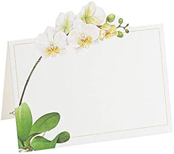 Caspari Orchids Nome floral cortado Cards Places - Conjunto de 8