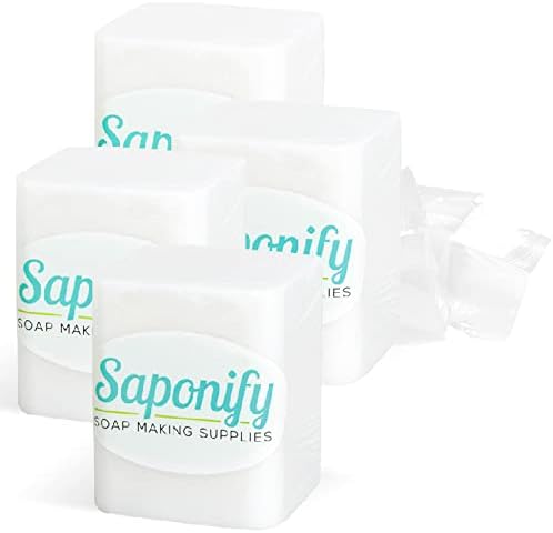 Saponify - base de sabão branco de 4 lb, base branca pura, base de sabão de glicerina fácil de usar