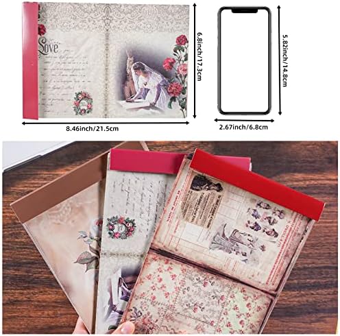 Papel de scrapbook vintage agwut, suprimentos de scrapbook vintage, papel de artesanato decorativo retro para