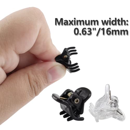 Bokwin 24 PCs Mini clipes de cabelo da garra, clipes de garra de cabelo de plástico de 10 mm/0,39