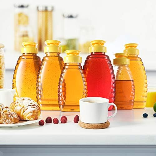 Dilabee plástico garrafas de mel - 12 pacote - frascos de mel com tampas, recipientes de garrafa de mel,