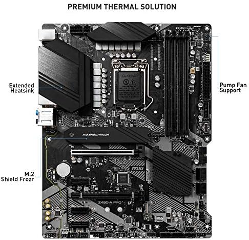MSI Pro Intel Z490 LGA 1200 ATX DDR4-SDRAM Placa-mãe