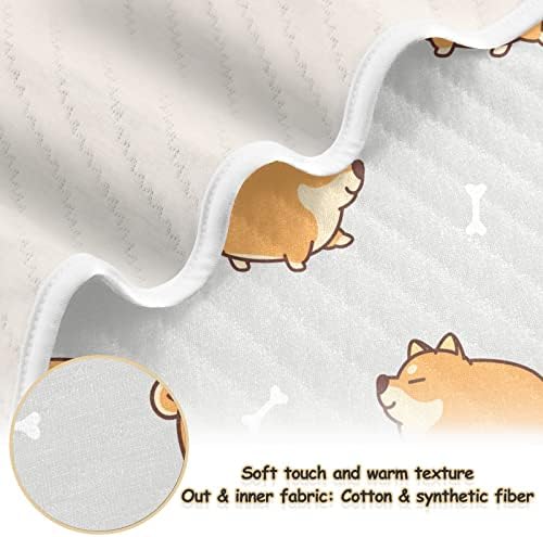 Cobertor de gordura shiba inu cobertor de algodão para bebês, recebendo cobertor, cobertor leve e macio para berço,